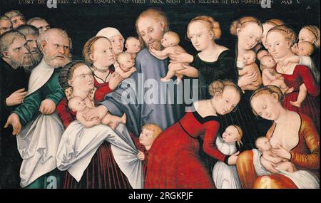 Cristo benedice i bambini dopo il 1537 di Lucas Cranach il Vecchio Foto Stock