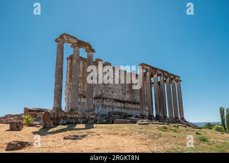 Tempio di Zeus nell'antica città di Aizanoi a Kutahya in Turchia Foto Stock