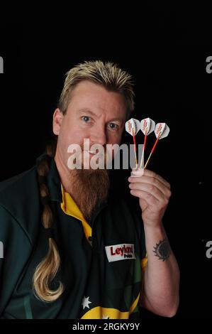 Australian freccette player Simon Whitlock Foto Stock