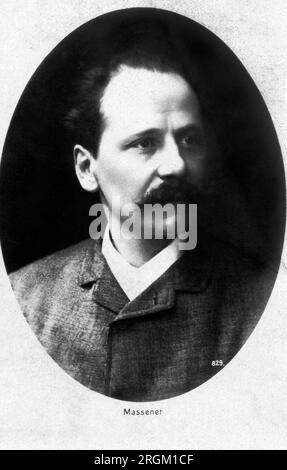 Jules Massenet (1842-1912), compositore d'opera francese, ritratto testa e spalle, artista non identificato Foto Stock