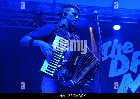 Padova, Italia. 9 agosto 2023. Tim Brennan durante Dropkick Murphy's, Music Concert in Padova, Italia, agosto 09 2023 Credit: Independent Photo Agency/Alamy Live News Foto Stock