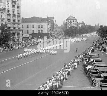 KU Klux Klan Parade (KKK) a Washington D.C. ca. 1925 Foto Stock