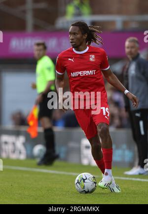 Peterborough, Regno Unito. 8 agosto 2023. Tariq Uwakwe (ST) al Peterborough United contro Swindon Town EFL First Round South Match, al Weston Homes Stadium, Peterborough, Cambridgeshire, l'8 agosto 2023. Credito: Paul Marriott/Alamy Live News Foto Stock