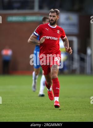 Peterborough, Regno Unito. 8 agosto 2023. Charlie Austin (ST) al Peterborough United contro Swindon Town EFL First Round South match, al Weston Homes Stadium, Peterborough, Cambridgeshire, l'8 agosto 2023. Credito: Paul Marriott/Alamy Live News Foto Stock