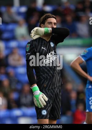 Peterborough, Regno Unito. 8 agosto 2023. Nicholas Bilokapic (PU) al Peterborough United contro Swindon Town EFL First Round South Match, al Weston Homes Stadium, Peterborough, Cambridgeshire, l'8 agosto 2023. Credito: Paul Marriott/Alamy Live News Foto Stock