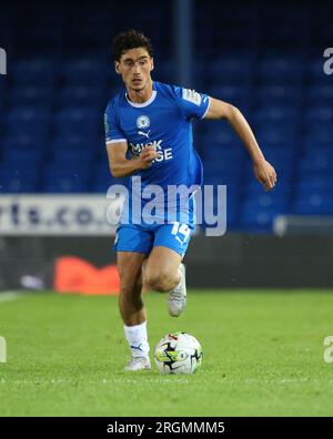 Peterborough, Regno Unito. 8 agosto 2023. Joel Randall (PU) al Peterborough United contro Swindon Town EFL First Round South Match, al Weston Homes Stadium, Peterborough, Cambridgeshire, l'8 agosto 2023. Credito: Paul Marriott/Alamy Live News Foto Stock