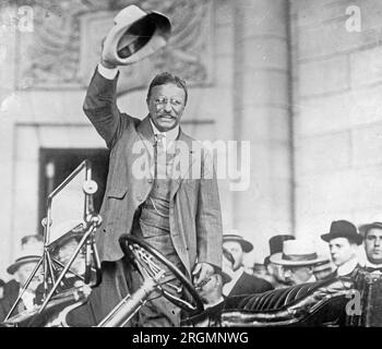 Teddy Roosevelt alla Union Station, Washington, D.C. CA. Maggio 1914 Foto Stock