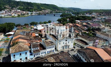 cachoeira, bahia, brasile - 25 giugno 2023: Veduta aerea della chiesa nella città di Cachoeira, in Reconcavo da Bahia. Foto Stock