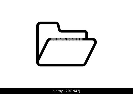 Icona cartella. adatto per la progettazione di siti web, app, interfacce utente. stile icona linea. Semplice progettazione vettoriale modificabile Illustrazione Vettoriale