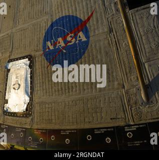 Reportage: Boeing Orbital Flight test-2 Landing (maggio 2022) - primo piano della navicella spaziale CST-100 Starliner del Boeing è stato visto dopo essere atterrato allo Space Harbor della White Sands Missile Range, mercoledì 25 maggio 2022, nel nuovo Messico. Foto Stock