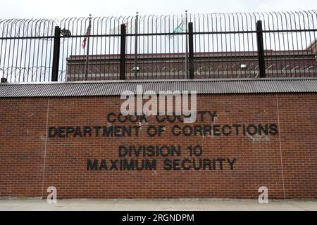 Il Cook County Department of Corrections Maximum Security Prison Jail, lunedì 7 agosto 2023, a Chicago. Foto Stock