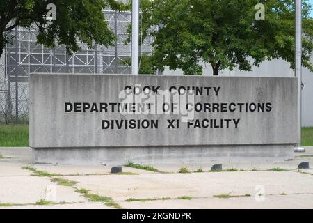 Il Cook County Department of Corrections Maximum Security Prison Jail, lunedì 7 agosto 2023, a Chicago. Foto Stock
