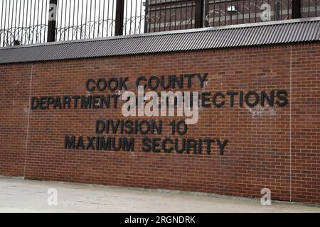 Il Cook County Department of Corrections Maximum Security Prison Jail, lunedì 7 agosto 2023, a Chicago. Foto Stock