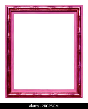 Cornice rosa di bambù isolata sullo sfondo bianco. Foto Stock