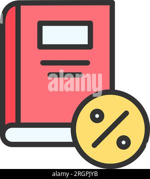 Immagine icona sconto libro. Illustrazione Vettoriale