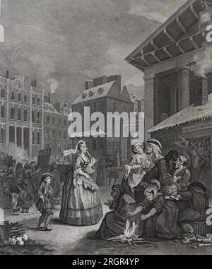 Mattina (dalle quattro volte del giorno) tra il 1738 circa e il 1822 circa da William Hogarth Foto Stock