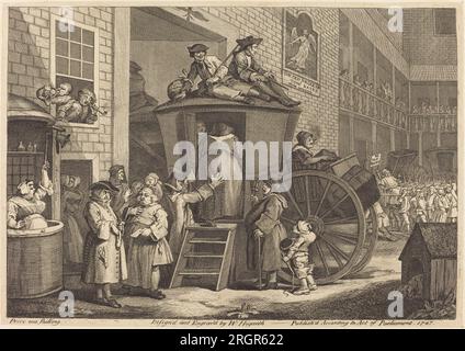 Stage-coach, o Country Inn Yard 1747 di William Hogarth Foto Stock