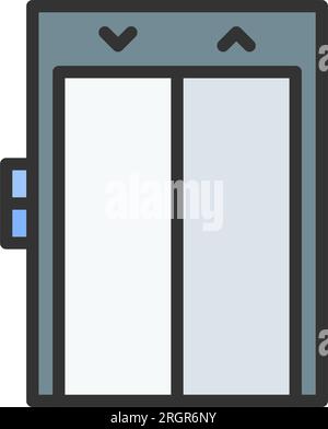 Immagine icona ascensore. Adatto per applicazioni mobili. Illustrazione Vettoriale