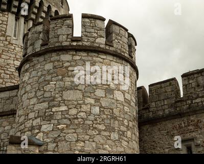 Antica torre del castello celtico, castello di Blackrock in Irlanda. Fortezza dell'Osservatorio di Blackrock Foto Stock