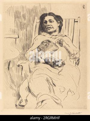 Woman with Needlework (Frau mit Handarbeit) 1912 di Lovis Corinth Foto Stock