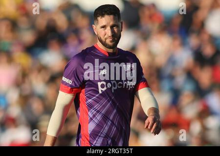 Clean Slate Headingley Stadium, Leeds, West Yorkshire, Regno Unito. 11 agosto 2023. Northern Superchargers contro Oval InvincibleÕs durante la Hundred Double Header al Clean Slate Headingley Stadium. Of Northern Superchargers Credit: Touchlinepics/Alamy Live News Foto Stock