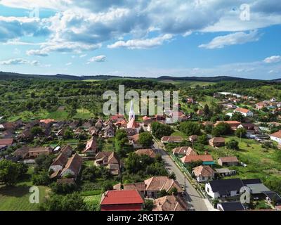 Villaggio tradizionale in Transilvania, Romania Foto Stock