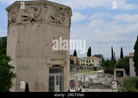 Tower of the Winds Monument, distretto di Plaka, Atene, Grecia Foto Stock