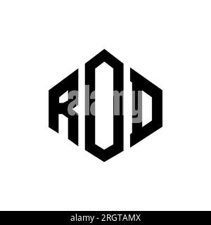 Logo a lettera con forma poligonale. Design con logo a forma di cubo e poligono ad ASTA. Modello con logo vettoriale esagonale AD ASTA in bianco e nero. Monogr. ASTA Illustrazione Vettoriale