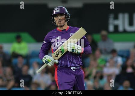 Clean Slate Headingley Stadium, Leeds, West Yorkshire, Regno Unito. 11 agosto 2023. Northern Superchargers contro Oval InvincibleÕs durante la Hundred Double Header al Clean Slate Headingley Stadium. Tom Banton dei Northern Superchargers batting Credit: Touchlinepics/Alamy Live News Foto Stock
