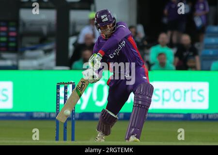 Clean Slate Headingley Stadium, Leeds, West Yorkshire, Regno Unito. 11 agosto 2023. Northern Superchargers contro Oval InvincibleÕs durante la Hundred Double Header al Clean Slate Headingley Stadium. Tom Banton dei Northern Superchargers batting Credit: Touchlinepics/Alamy Live News Foto Stock