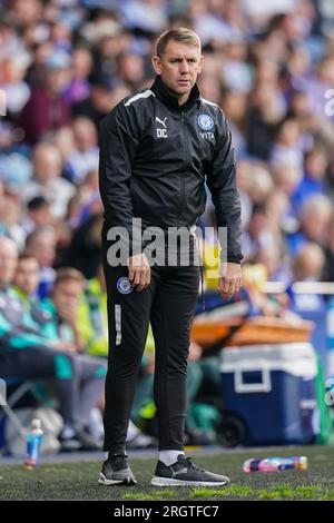 Sheffield, Regno Unito. 8 agosto 2023. Il manager della contea di Stockport Dave Challinor durante lo Sheffield Wednesday FC vs Stockport County FC, Carabao Cup, round 1 match all'Hillsborough Stadium, Sheffield, Regno Unito l'8 agosto 2023 credito: Every Second Media/Alamy Live News Foto Stock