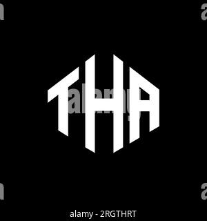 Logo a lettere con forma poligonale. Design con logo a forma di cubo e poligono. IL modello del logo vettoriale esagonale è in bianco e nero. IL monogr Illustrazione Vettoriale