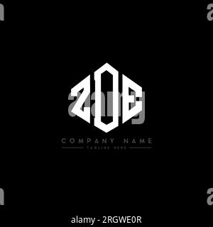 Logo ZDE Letter con forma poligonale. Design con logo a forma di cubo e poligono ZDE. Modello con logo vettoriale esagonale ZDE in bianco e nero. Monogr ZDE Illustrazione Vettoriale