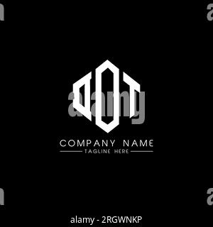 Logo A lettere con forma poligonale. Design con logo A forma di cubo e poligono a PUNTI. Modello con logo vettoriale esagonale A PUNTI in bianco e nero. DOT monogr Illustrazione Vettoriale