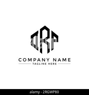 Logo DRP Letter con forma poligonale. Design del logo DRP a forma di cubo e poligono. Template logo vettoriale esagonale DRP colori bianco e nero. DRP monogr Illustrazione Vettoriale