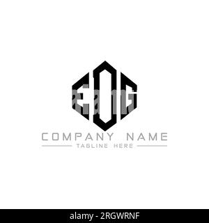Logo EDG Letter con forma poligonale. Design con logo a forma di cubo e poligono EDG. Modello con logo vettoriale esagonale EDG in bianco e nero. Monogr. EDG Illustrazione Vettoriale