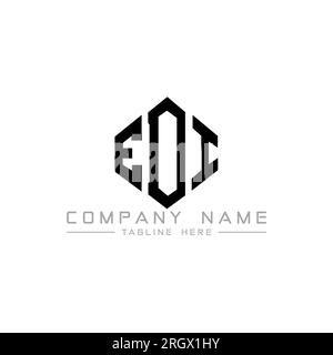 Logo EDI Letter con forma poligonale. Design del logo a forma di cubo e poligono EDI. Modello con logo vettoriale esagonale EDI in bianco e nero. EDI monogr Illustrazione Vettoriale