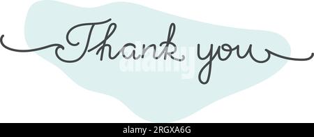 Scrittura a mano. Lettere. Grazie. Frase disegnata a mano isolata. Grafica vettoriale Illustrazione Vettoriale