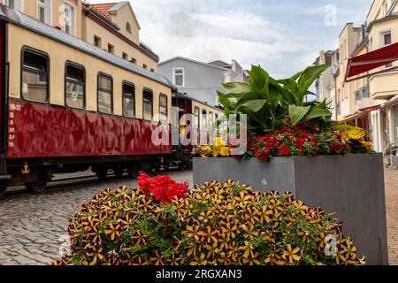 Storico treno a vapore a Bad Doberan Foto Stock