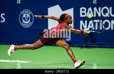 Coco Gauff degli Stati Uniti durante il torneo di tennis Omnium Banque Nationale 2023, WTA 1000, il 10 agosto 2023 a Montreal, Canada Foto Stock