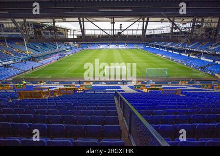 Liverpool sabato 12 agosto 2023. Vista generale del Goodison Park durante la partita di Premier League tra Everton e Fulham al Goodison Park, Liverpool, sabato 12 agosto 2023. (Foto: Mike Morese | mi News) crediti: MI News & Sport /Alamy Live News Foto Stock