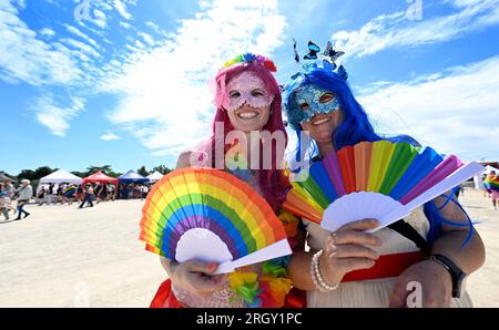 Praga, Repubblica Ceca. 12 agosto 2023. Il festival LGBT Prague Pride culminò con un concerto nella pianura di Letna a Praga. Repubblica Ceca, il 12 agosto 2023. Crediti: Katerina Sulova/CTK Photo/Alamy Live News Foto Stock