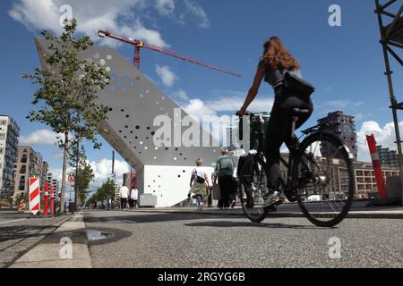 La Sailing Tower, Aarhus docklands, Danimarca. Foto Stock