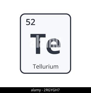 Simbolo chimico del tellurio. Grafica per progetti scientifici. Illustrazione Vettoriale