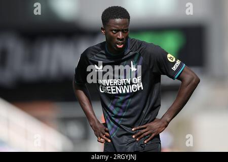 Peterborough sabato 12 agosto 2023. Panutche Camara del Charlton Athletic durante la partita di Sky Bet League 1 tra Peterborough e Charlton Athletic a London Road, Peterborough sabato 12 agosto 2023. (Foto: Tom West | mi News) crediti: MI News & Sport /Alamy Live News Foto Stock