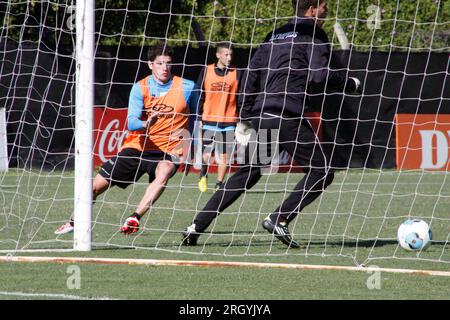 Avellaneda, Buenos Aires, Argentina. 7°. Maggio 2013. Rodrigo de Paul durante l'allenamento del Racing Club. Credito: Fabideciria. Foto Stock