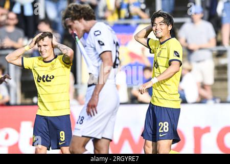 Bruxelles, Belgio. 12 agosto 2023. Koki Machida dell'Union raffigurato durante una partita di calcio tra Royale Union Saint-Gilloise e OH Leuven, sabato 12 agosto 2023 a Bruxelles, il giorno 3/30 della prima divisione del campionato belga "Jupiler Pro League" del 2023-2024. BELGA PHOTO TOM GOYVAERTS Credit: Belga News Agency/Alamy Live News Foto Stock