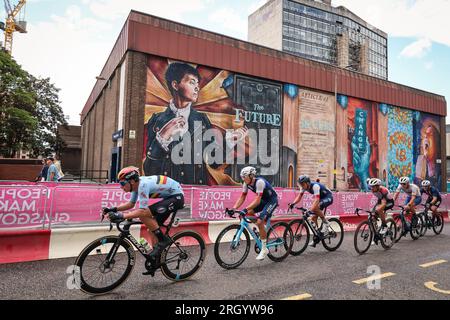 Glasgow, Regno Unito. 12 agosto 2023. Il belga Alec Segaert raffigurato durante la gara su strada maschile U23 ai Campionati del mondo di ciclismo UCI, a Glasgow, in Scozia, sabato 12 agosto 2023. L'UCI organizza i mondi con tutte le discipline ciclistiche, ciclismo su strada, ciclismo al chiuso, mountain bike, corse BMX, paracycling su strada e paracycling al coperto, a Glasgow dal 05 al 13 agosto. BELGA PHOTO DAVID PINTENS Credit: Belga News Agency/Alamy Live News Foto Stock