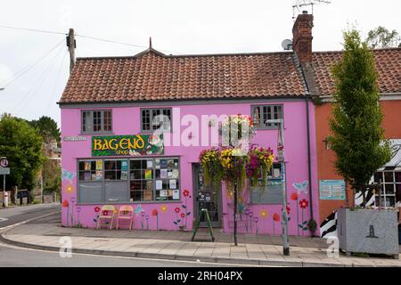 Negozi indipendenti - Glastonbury High St, Somerset, Inghilterra Foto Stock