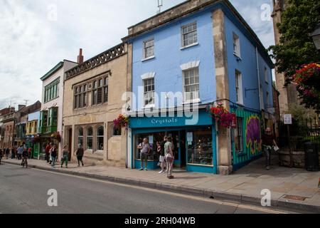 Negozi indipendenti - Glastonbury High St, Somerset, Inghilterra Foto Stock